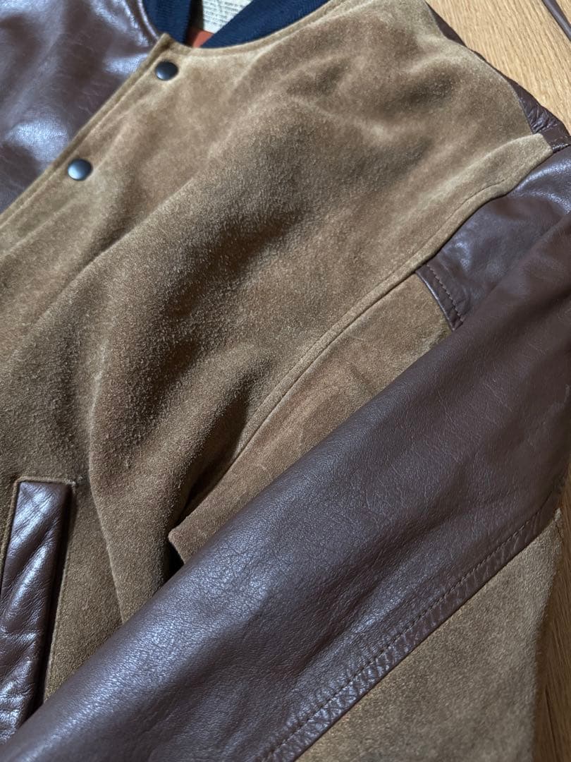 KANSAI MAN クレイジーパターン バックロゴ レザースタジャン Mサイズ