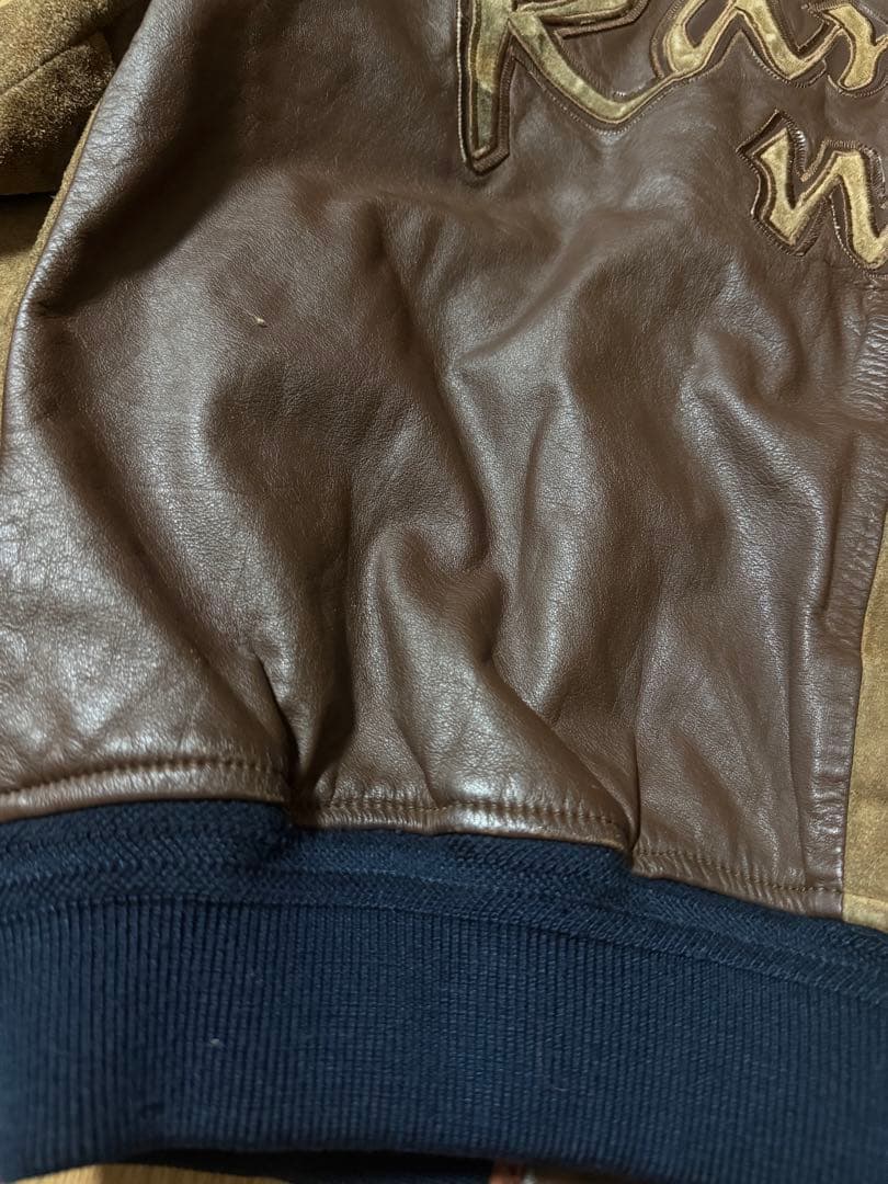 KANSAI MAN クレイジーパターン バックロゴ レザースタジャン Mサイズ