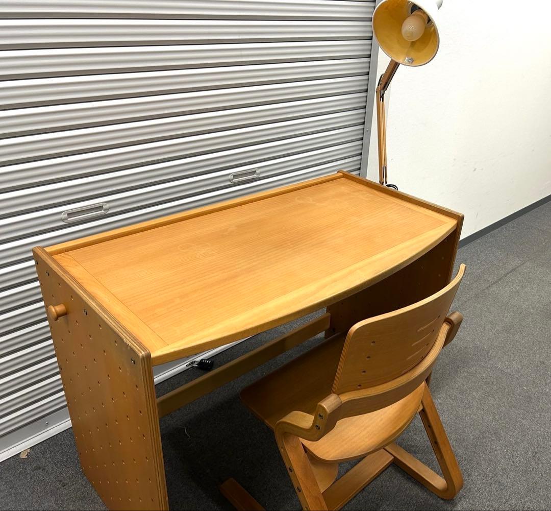 フォルミオ　木製デスク　チェアセット　学習机　椅子　バー付き