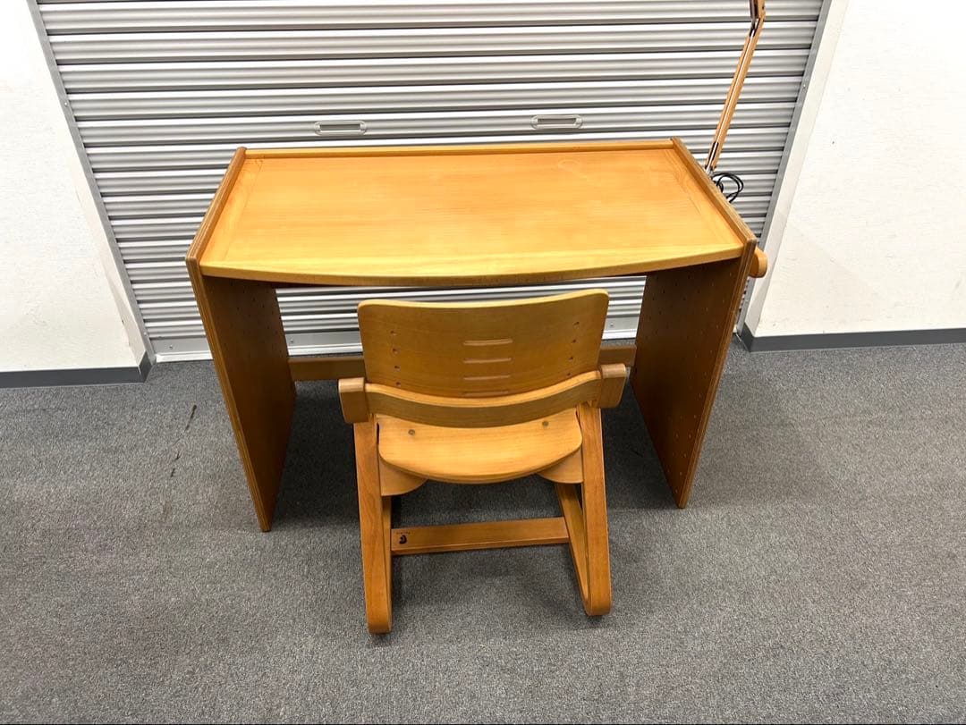 フォルミオ　木製デスク　チェアセット　学習机　椅子　バー付き