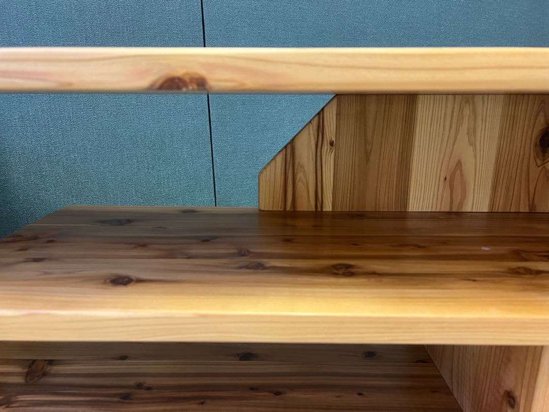 【送料無料】 テレビボード 棚板付き 縦格子型 シェルフ 小物置き 杉 120