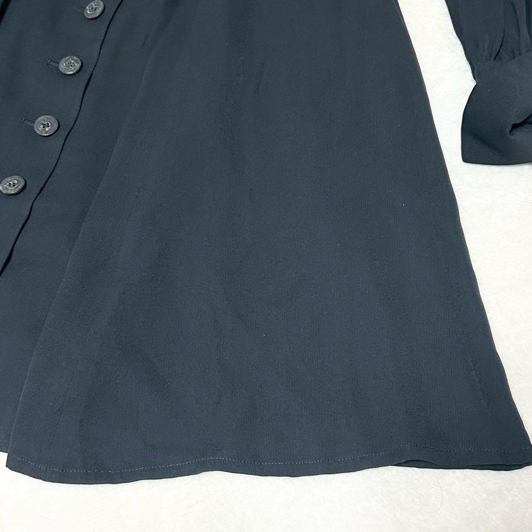 ★美品★マドモアゼルディオール　ワンピース　M ボタン　襟　ネイビー ドレス