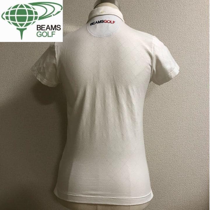 ビームスゴルフ ポロシャツ パープルレーベル ホワイト Mサイズ レディース