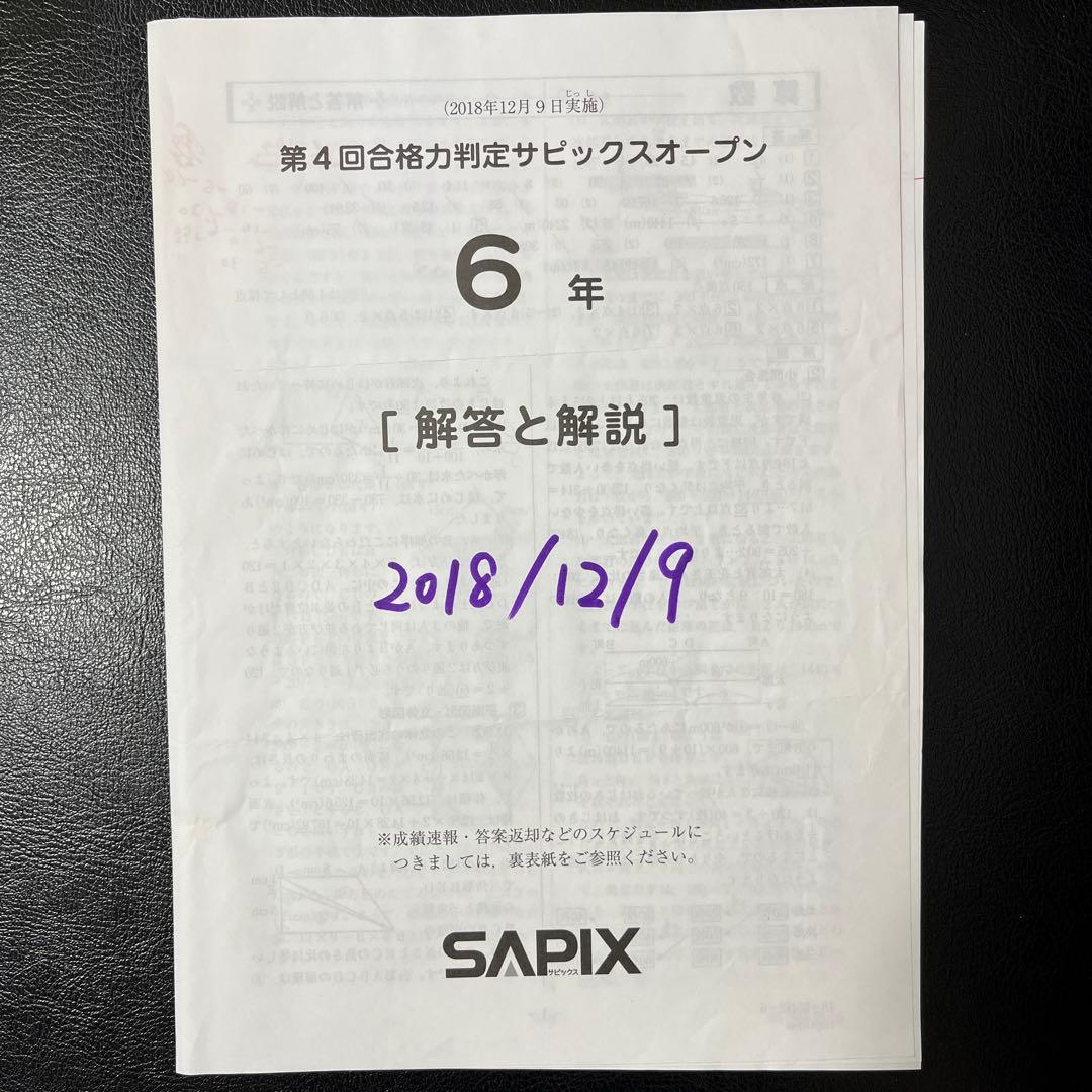 サピックス2019年受験組 6年生テスト　17回分原本　フルセット
