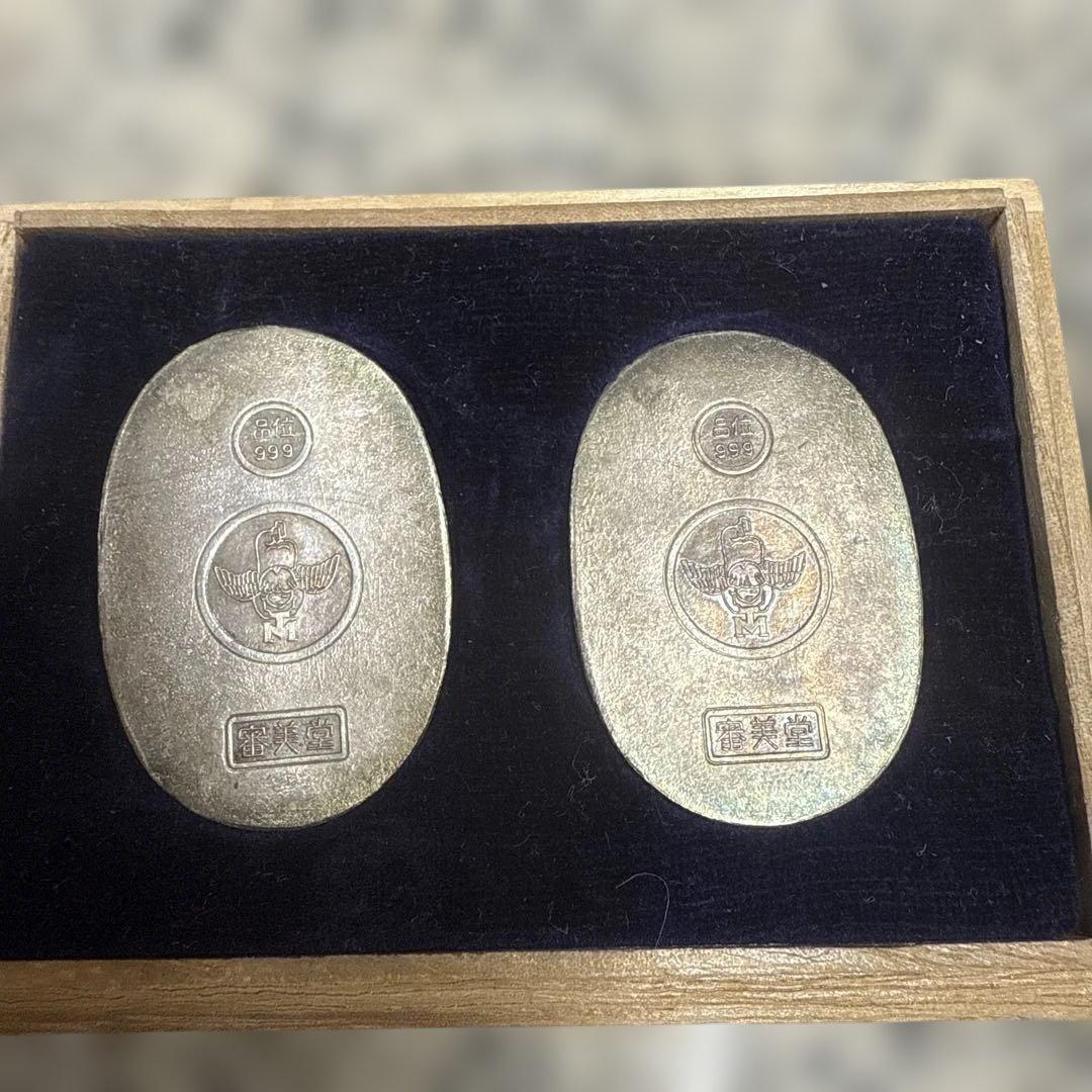 ユ*カ様 日本の銀貨セット 木製ケース付き 19g 森永の純銀小判 小物 格安