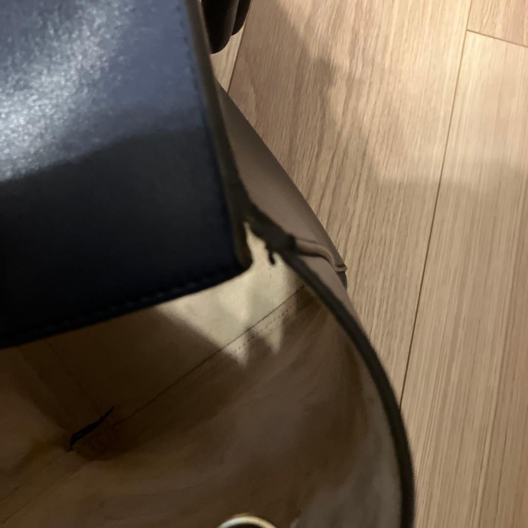 J&M DAVIDSON ネイビー レザー ショルダーバッグ