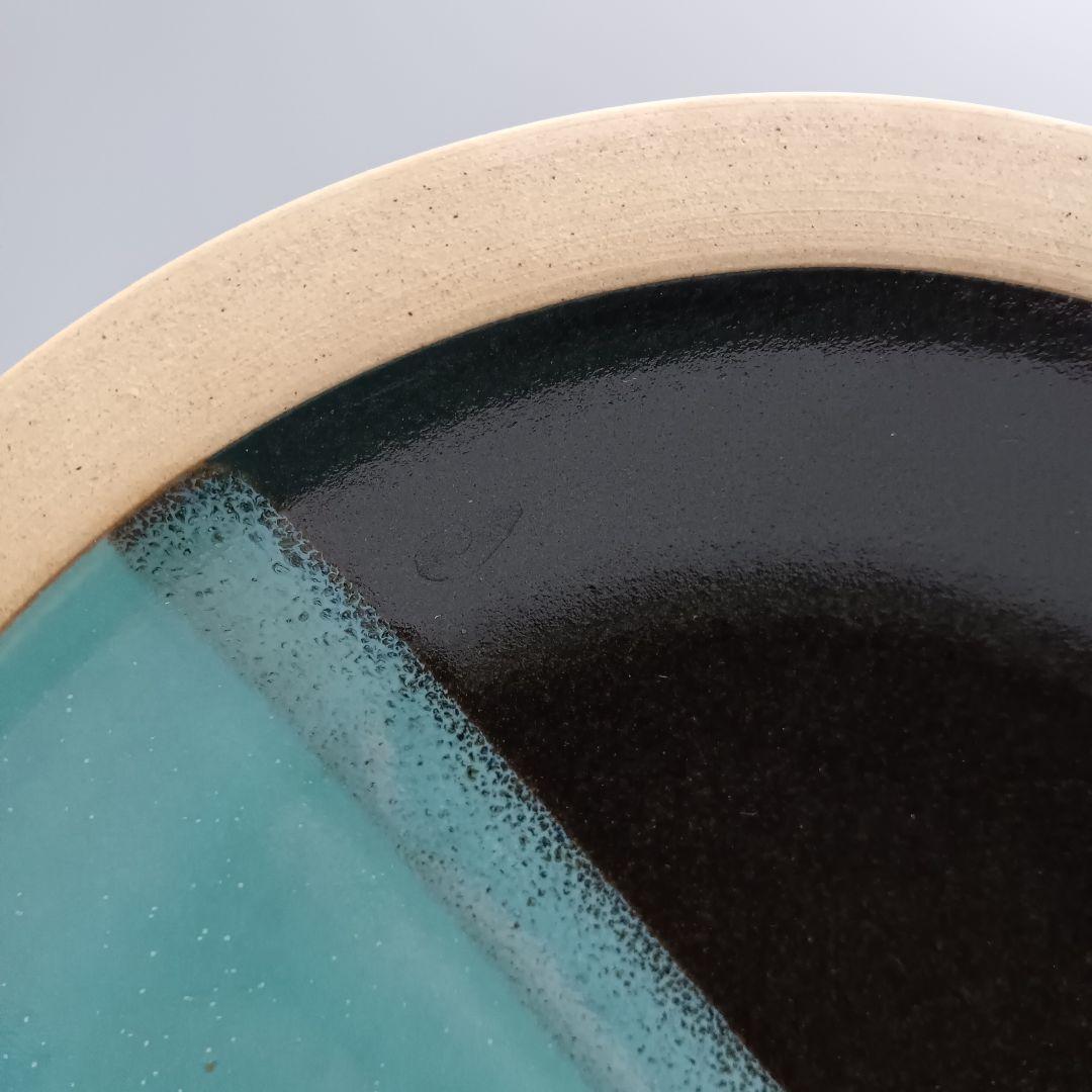 因州 中井窯 染め分け 皿 2点 セット 器 19cm