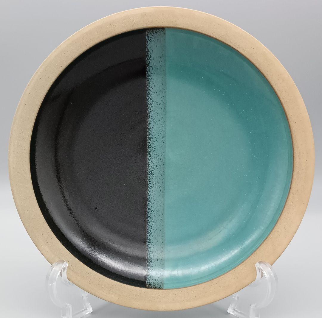 因州 中井窯 染め分け 皿 2点 セット 器 19cm