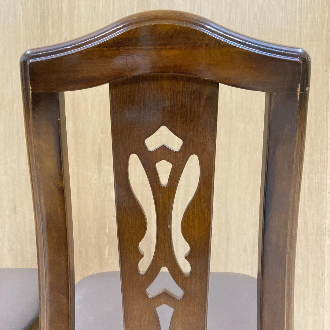 【カリモク】コロニアル　透かし彫り　ダイニングチェア　椅子　２脚セット