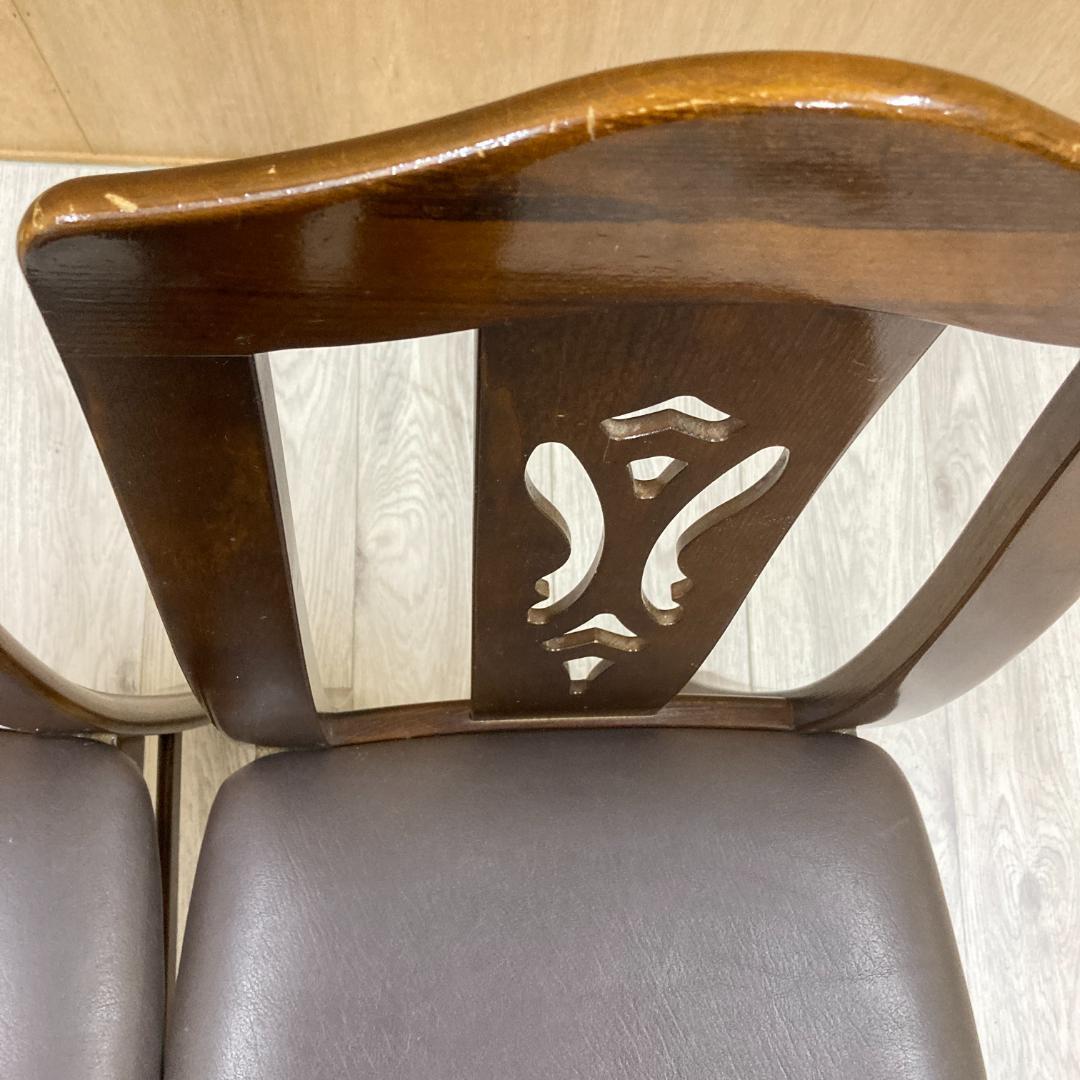 【カリモク】コロニアル　透かし彫り　ダイニングチェア　椅子　２脚セット