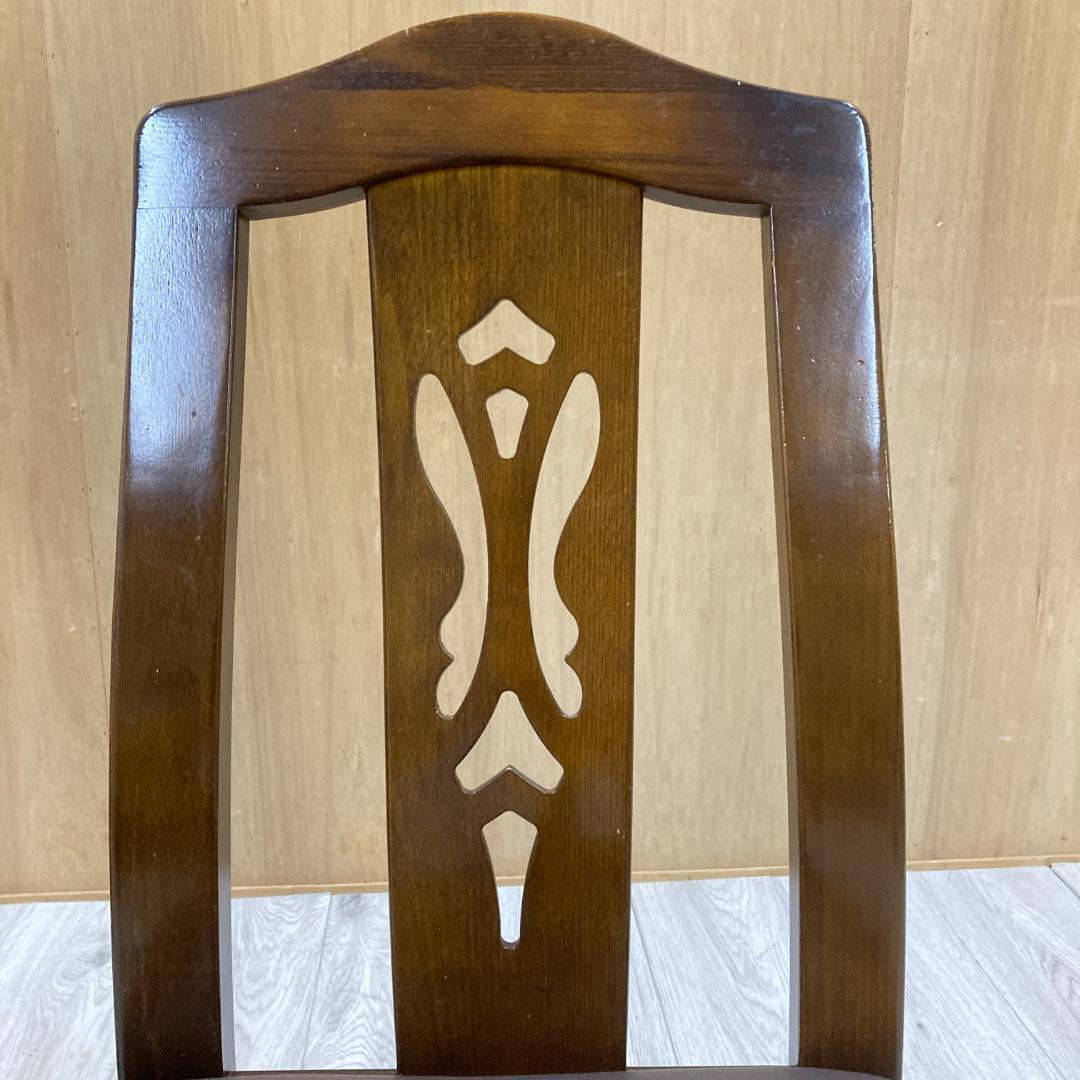 【カリモク】コロニアル　透かし彫り　ダイニングチェア　椅子　２脚セット