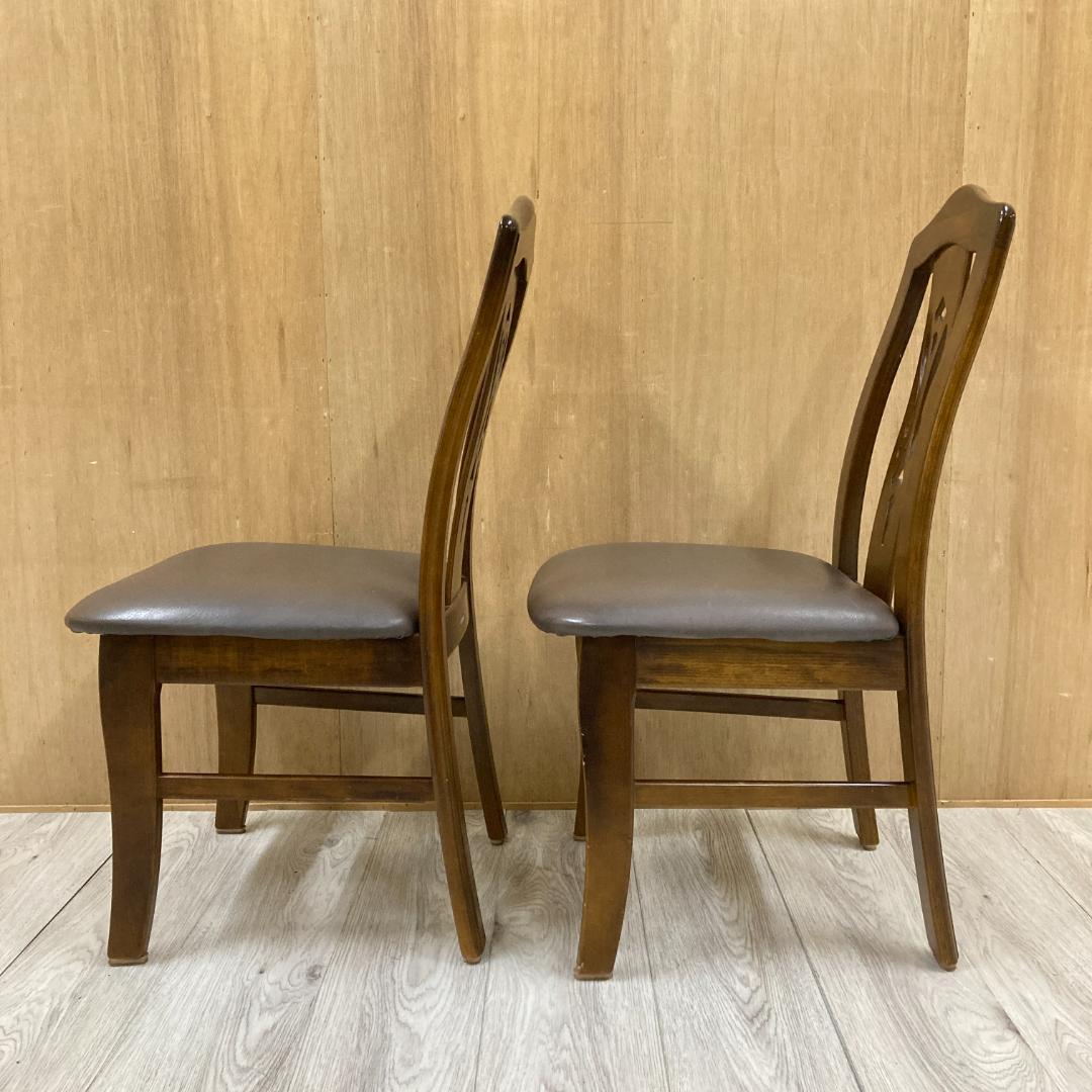 【カリモク】コロニアル　透かし彫り　ダイニングチェア　椅子　２脚セット