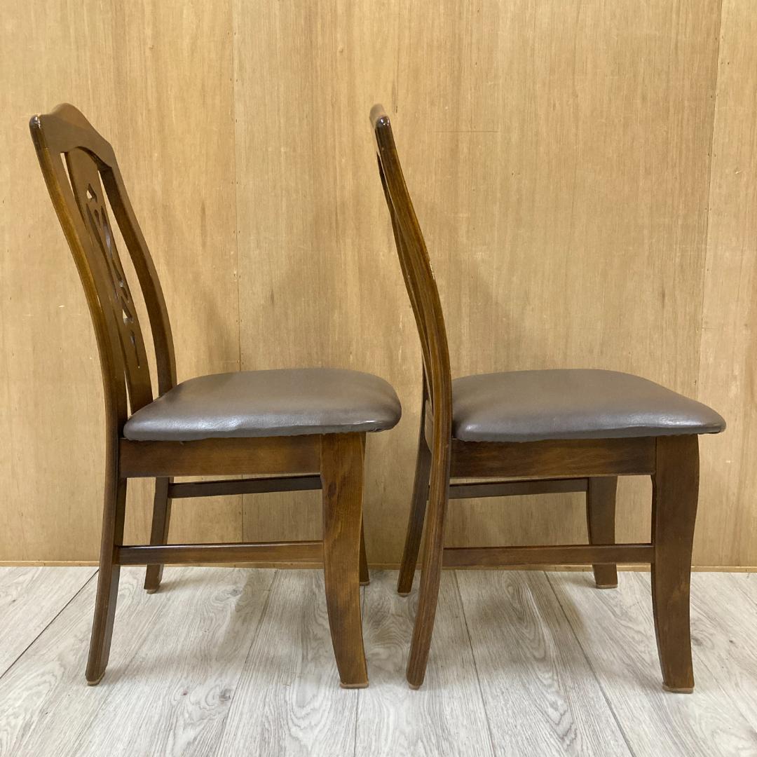 【カリモク】コロニアル　透かし彫り　ダイニングチェア　椅子　２脚セット