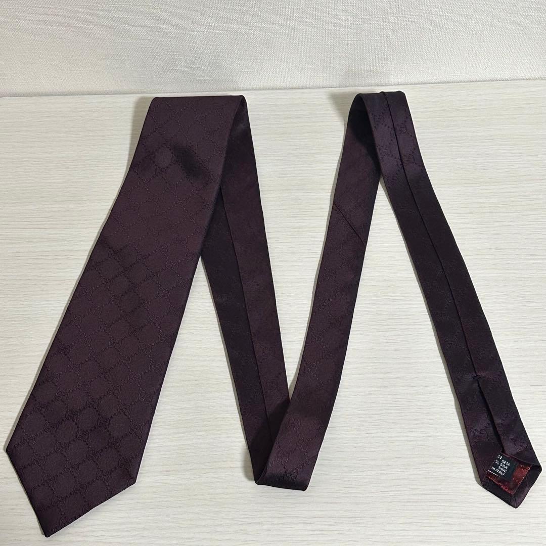 人気✨GUCCI グッチ イタリア製 GG柄 ネクタイ シルク