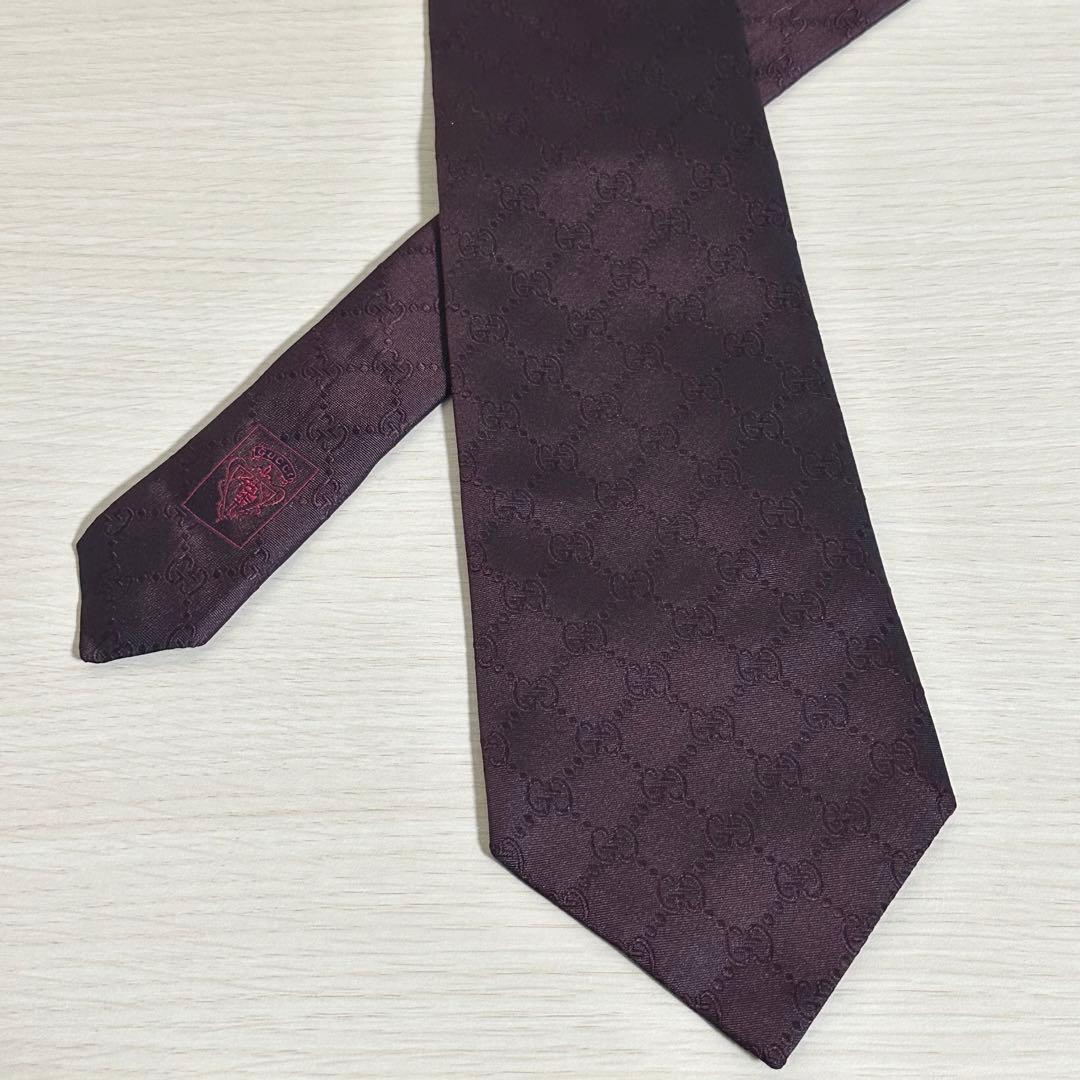 人気✨GUCCI グッチ イタリア製 GG柄 ネクタイ シルク