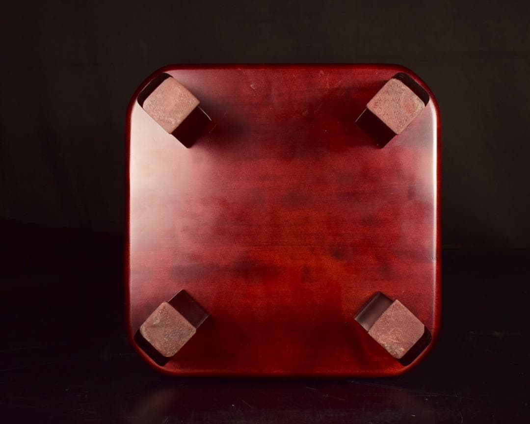 鶴吉作 象牙風花入 銅筒 鶴蒔絵 鶴松 金蒔絵 花器 唐木台付 細密工芸