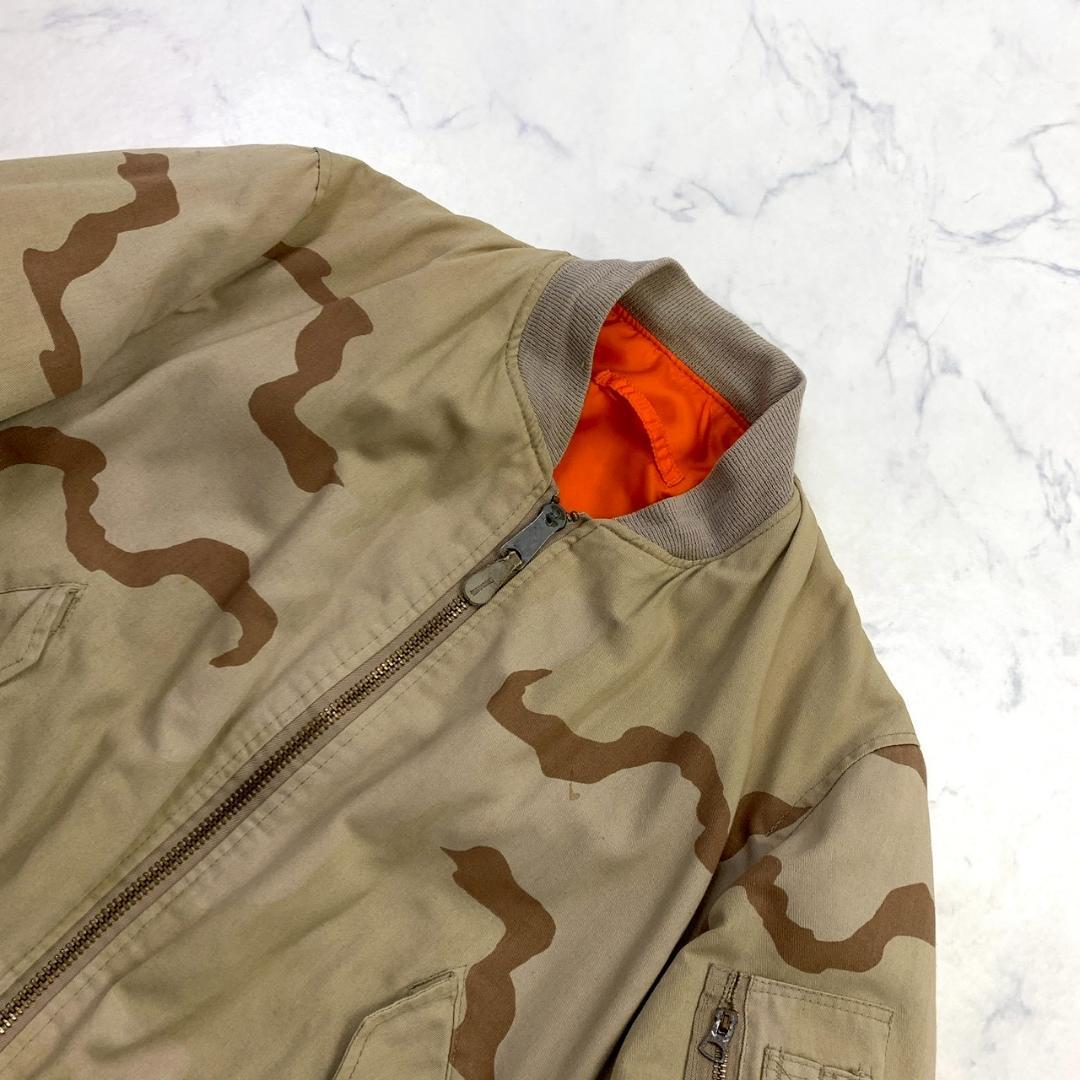 デザートカモ 80s USA製 ALPHA MA-1 コットン L　D962