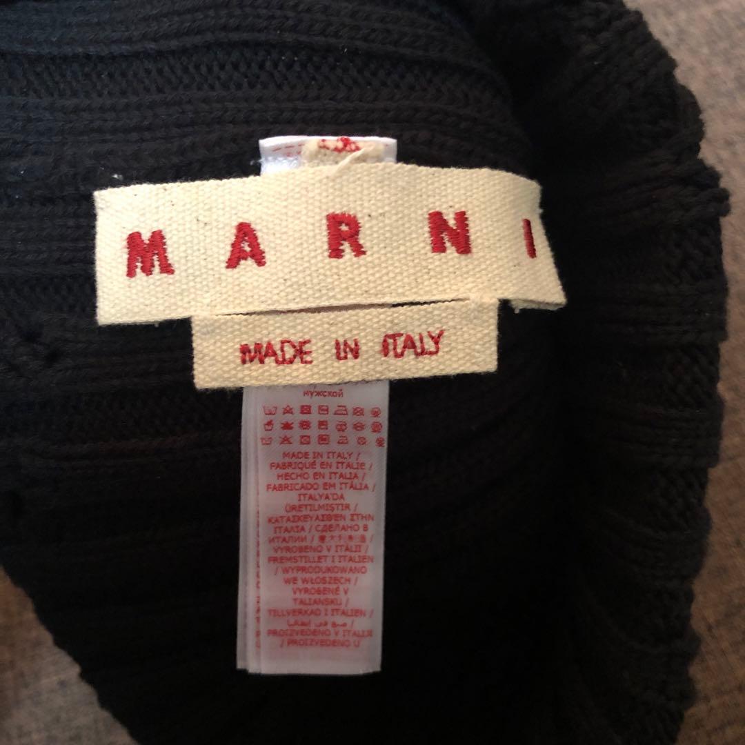 マルニ　MARNI ダメージ加工　ニット帽 ブラック ビーニー