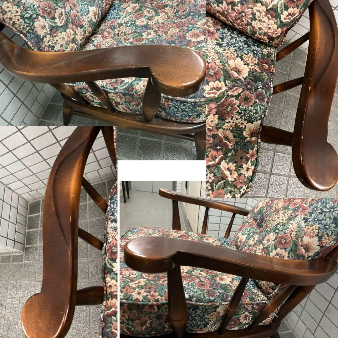 ヴィンテージ 飛騨家具 飛騨産業 乗鞍 リビングチェア 両肘付き キツツキ　単品