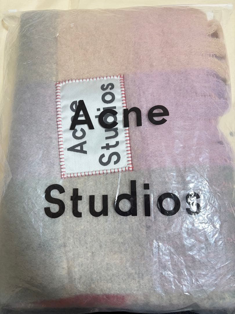 Acne Studios モヘア混 グラデーション チェック マフラー