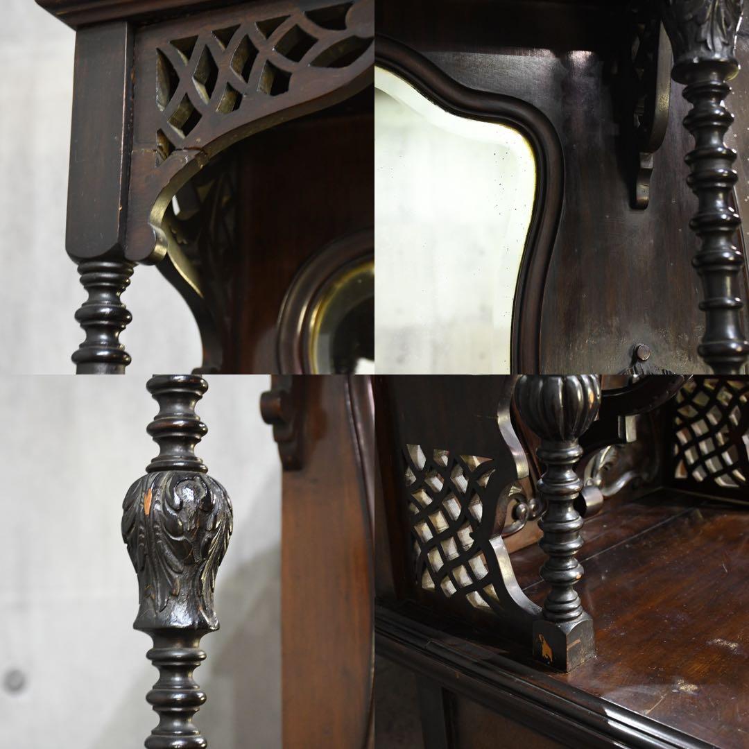 DIK142 英国アンティーク ヴィクトリアンキャビネット マホガニー材 猫脚