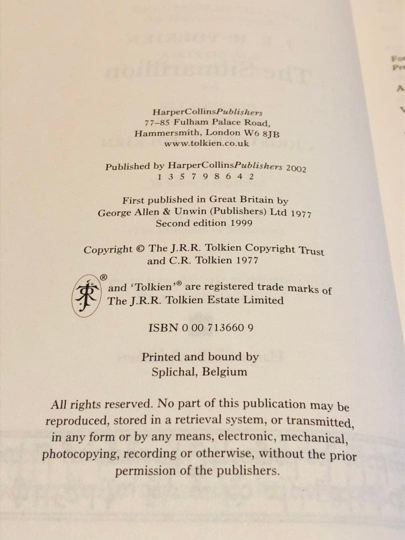 洋書 The Silmarillion Deluxe Edition 2002