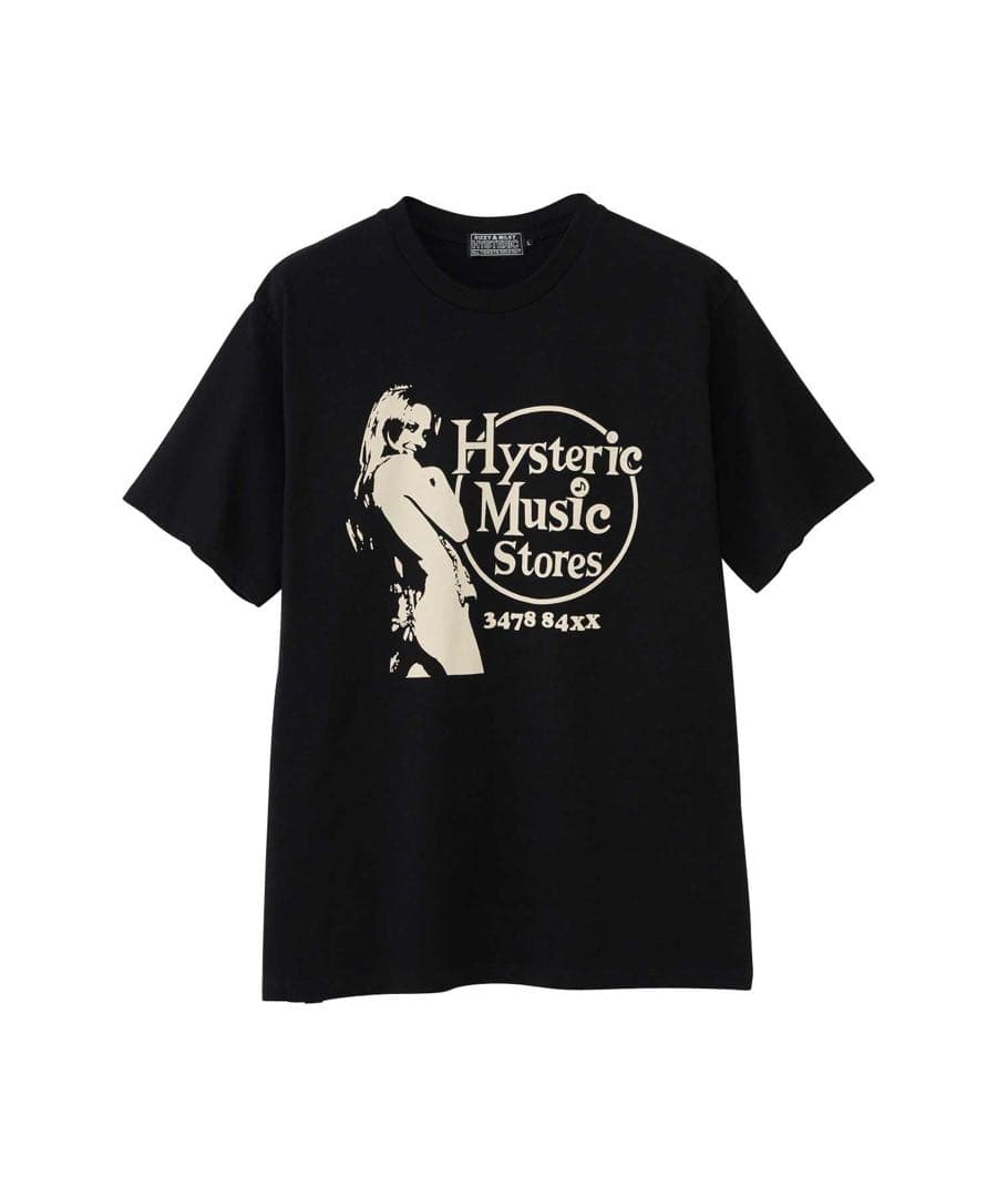 大人気！ヒステリックグラマー 半袖Tシャツ【MUSIC STORES】黒L