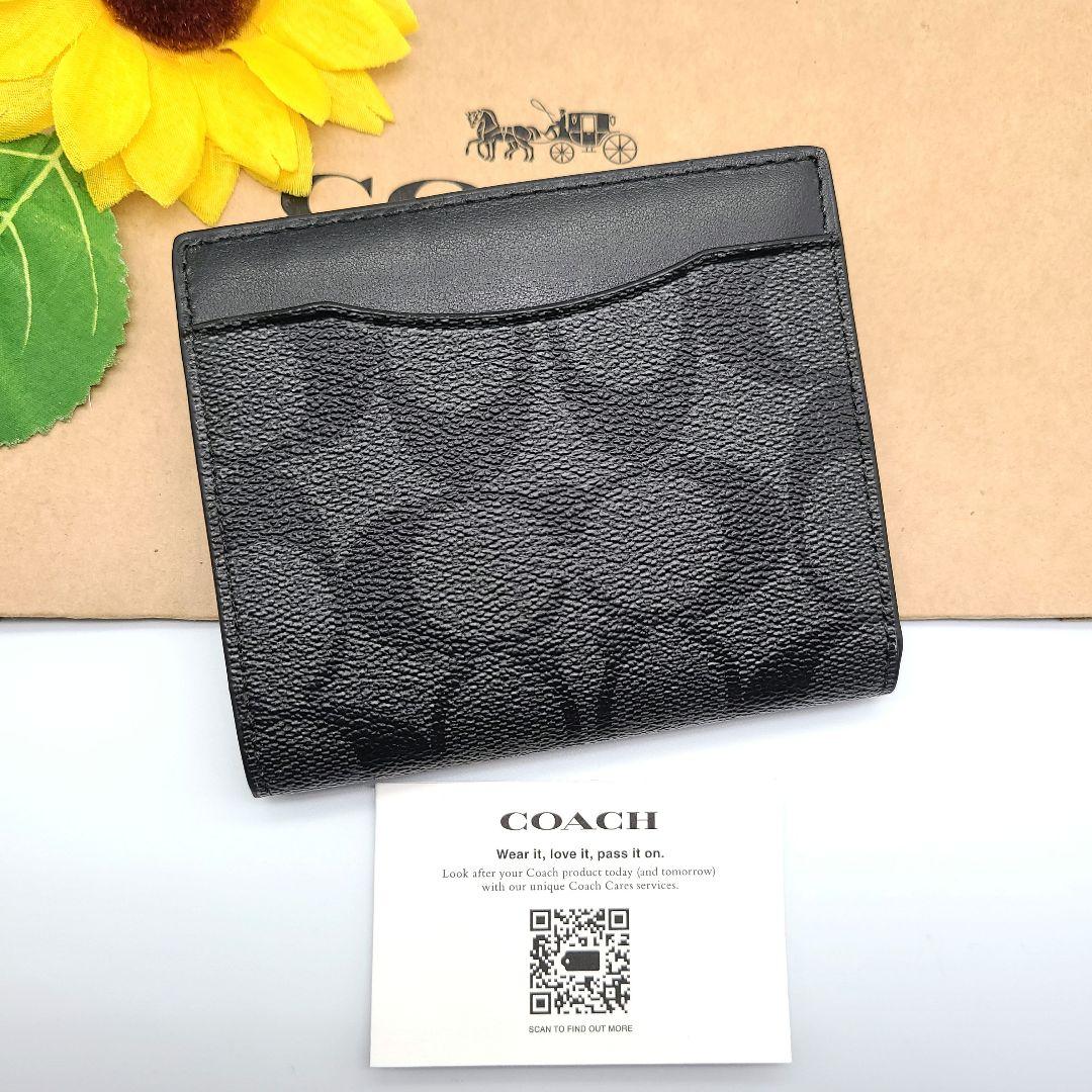 COACH 折り財布 新品 ブラック お札入れ 小銭入れ カード入れ