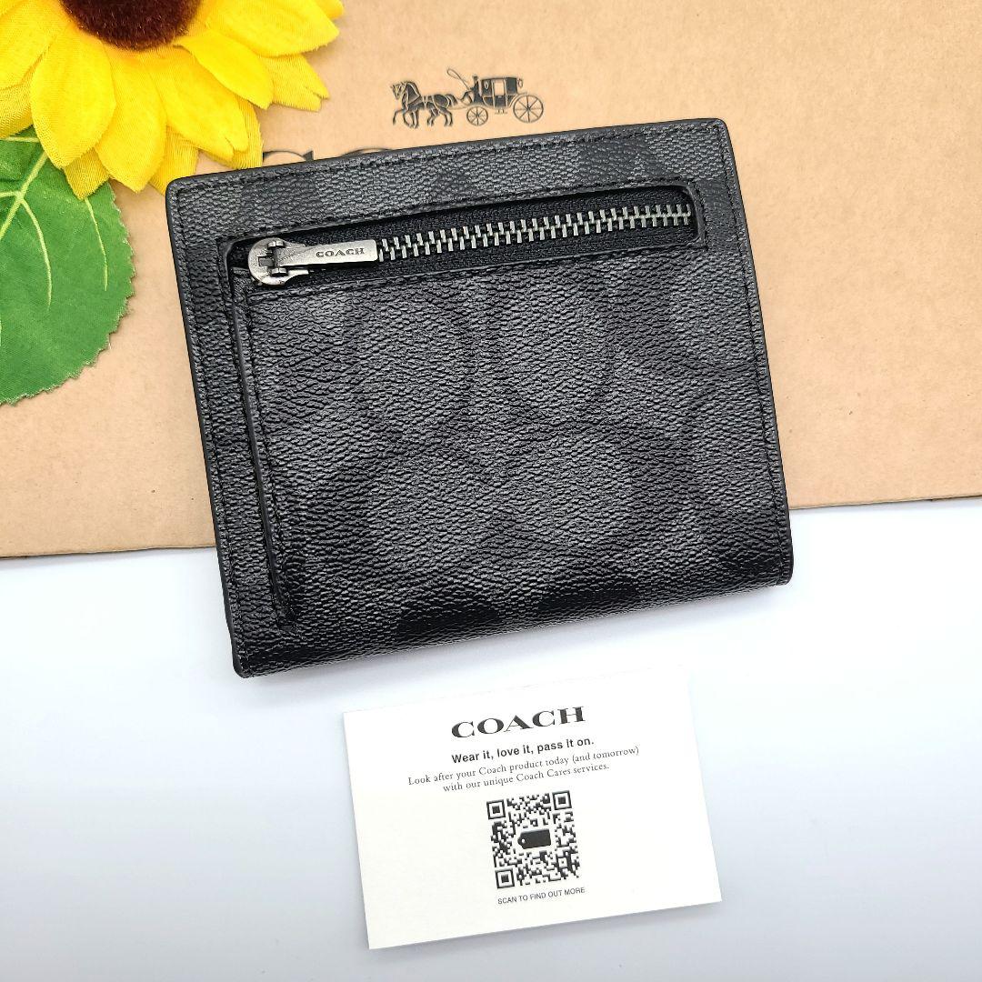 COACH 折り財布 新品 ブラック お札入れ 小銭入れ カード入れ