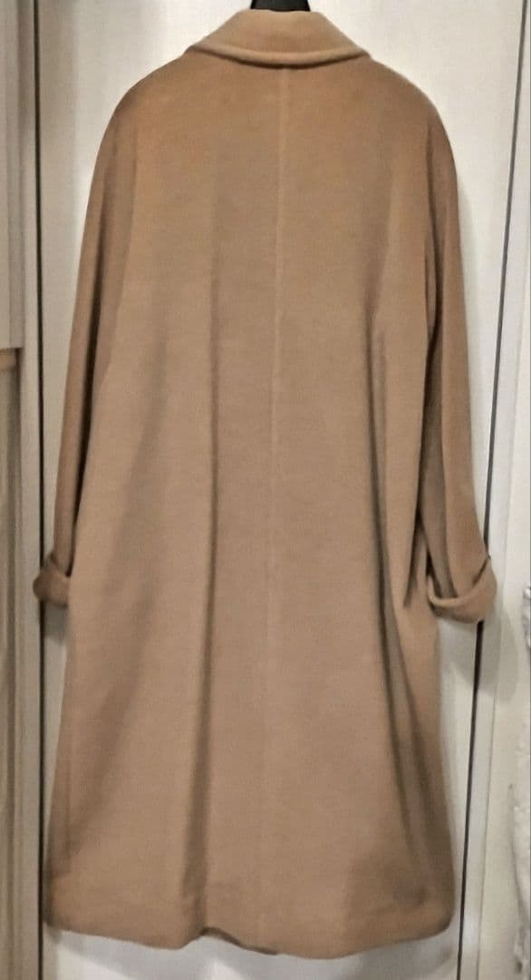 MaxMara ベージュ ダブルブレスト ロングコート　白タグ　JI40