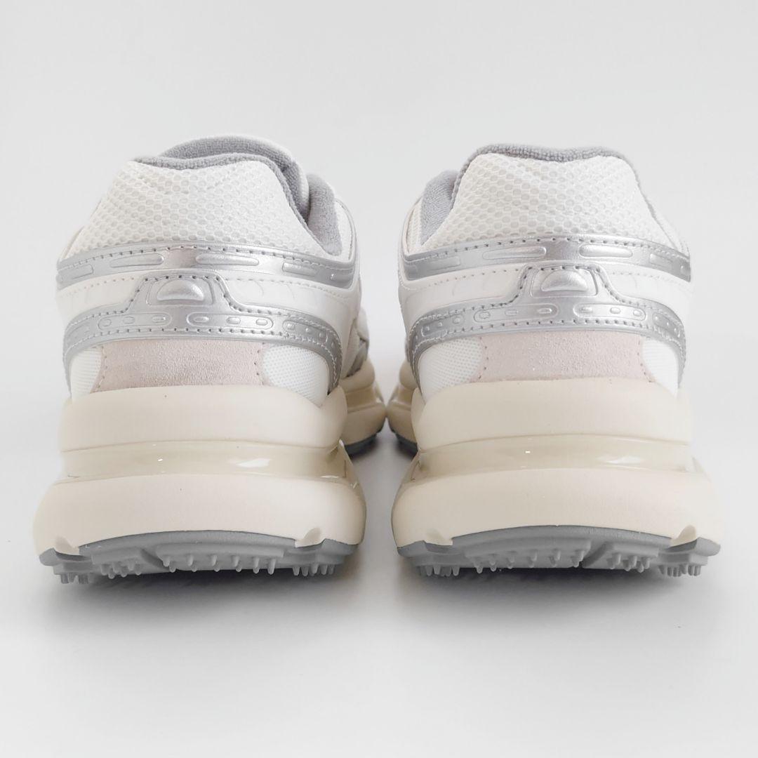 未使用 ラコステ L003 2K24 メタリックレザー メッシュ スニーカー