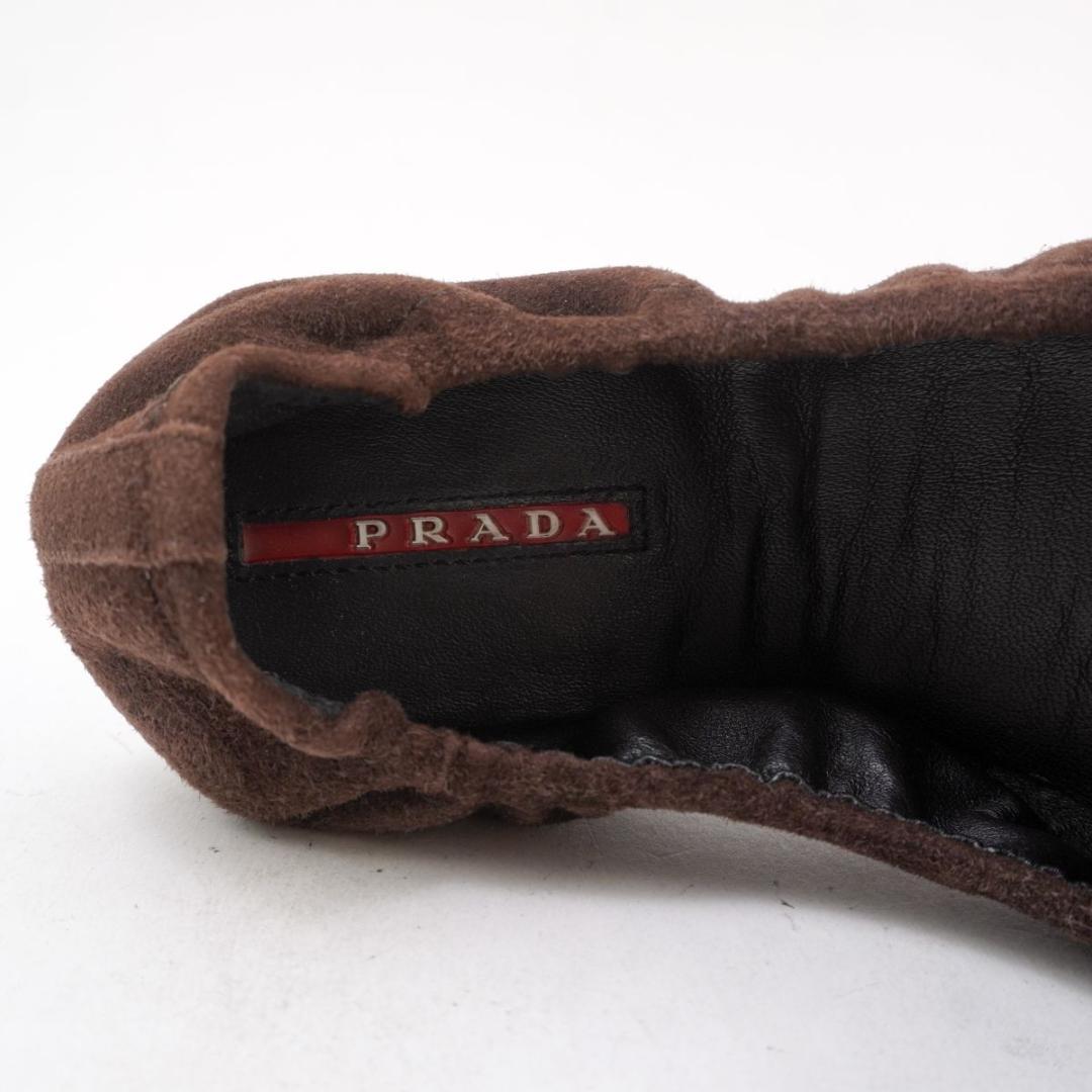 プラダスポーツ 36 プラットシューズ リボン ブラウン/BD44