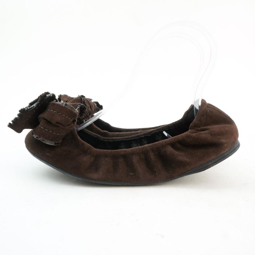 プラダスポーツ 36 プラットシューズ リボン ブラウン/BD44