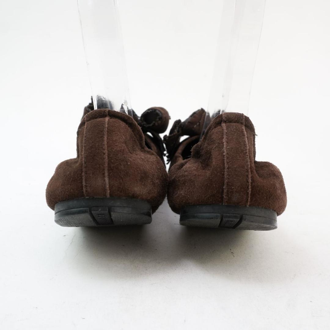 プラダスポーツ 36 プラットシューズ リボン ブラウン/BD44