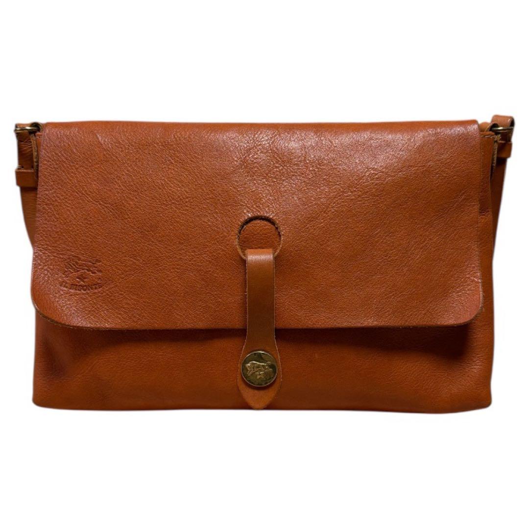 美品 イルビゾンテ 2way メダル ショルダーバッグ フラップ オールレザー