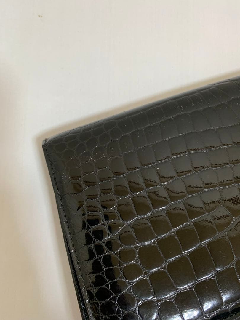【CELINE セリーヌ】クラッチバッグ　セカンドバッグ　クロコ型押し　黒