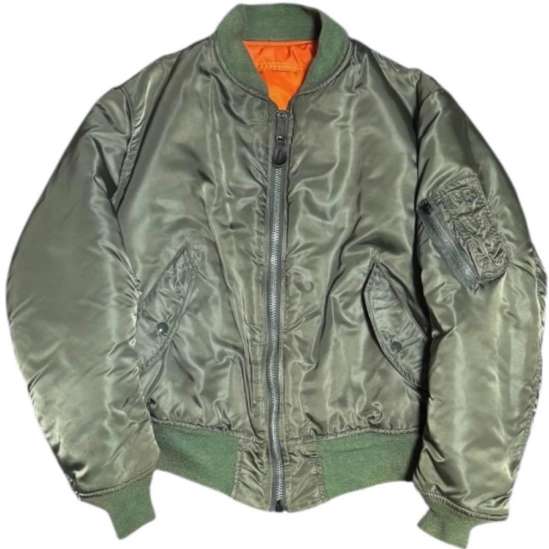 ALPHA 80s USA製 ビンテージ MA-1 ボンバージャケット Lサイズ