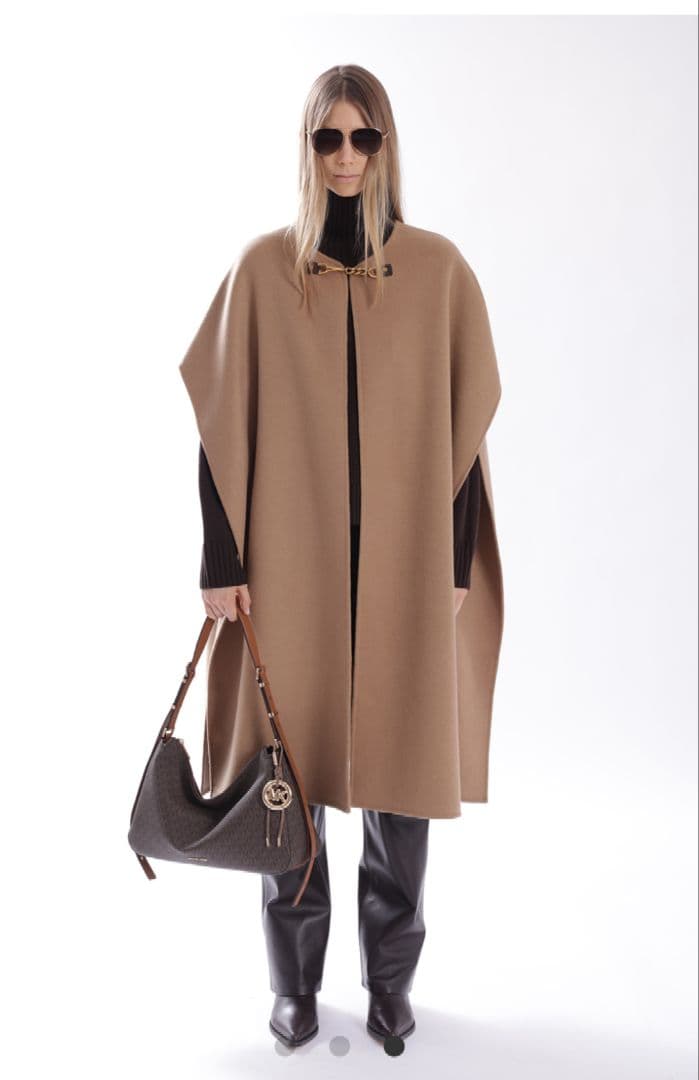 ☆新作☆ MICHAELKORS ダブルフェイスウールロング ケープ ポンチョ☆