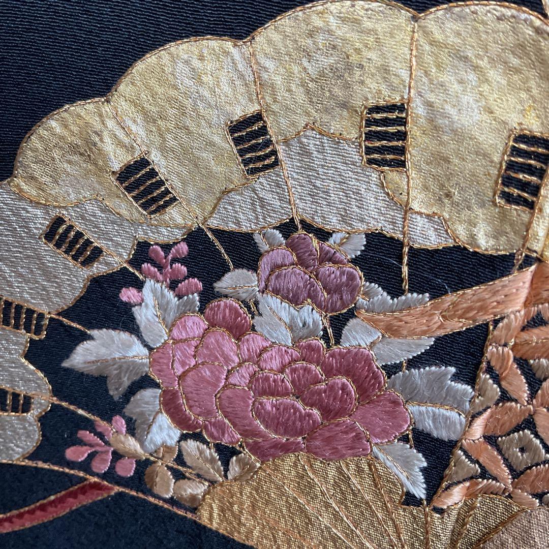 着物リメイクワンピース　　黒留袖からロングドレス