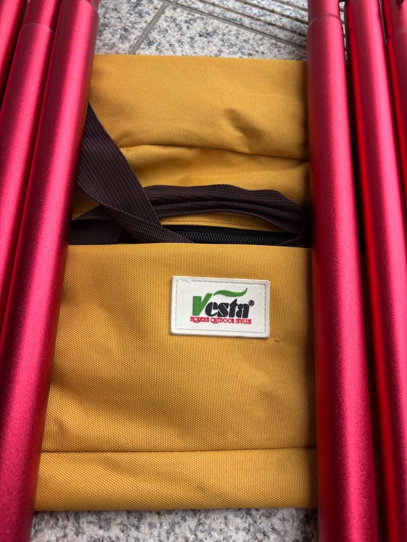 【美品】村の鍛冶屋　伸縮アルミタープポール レッド ４セット　ケース付き