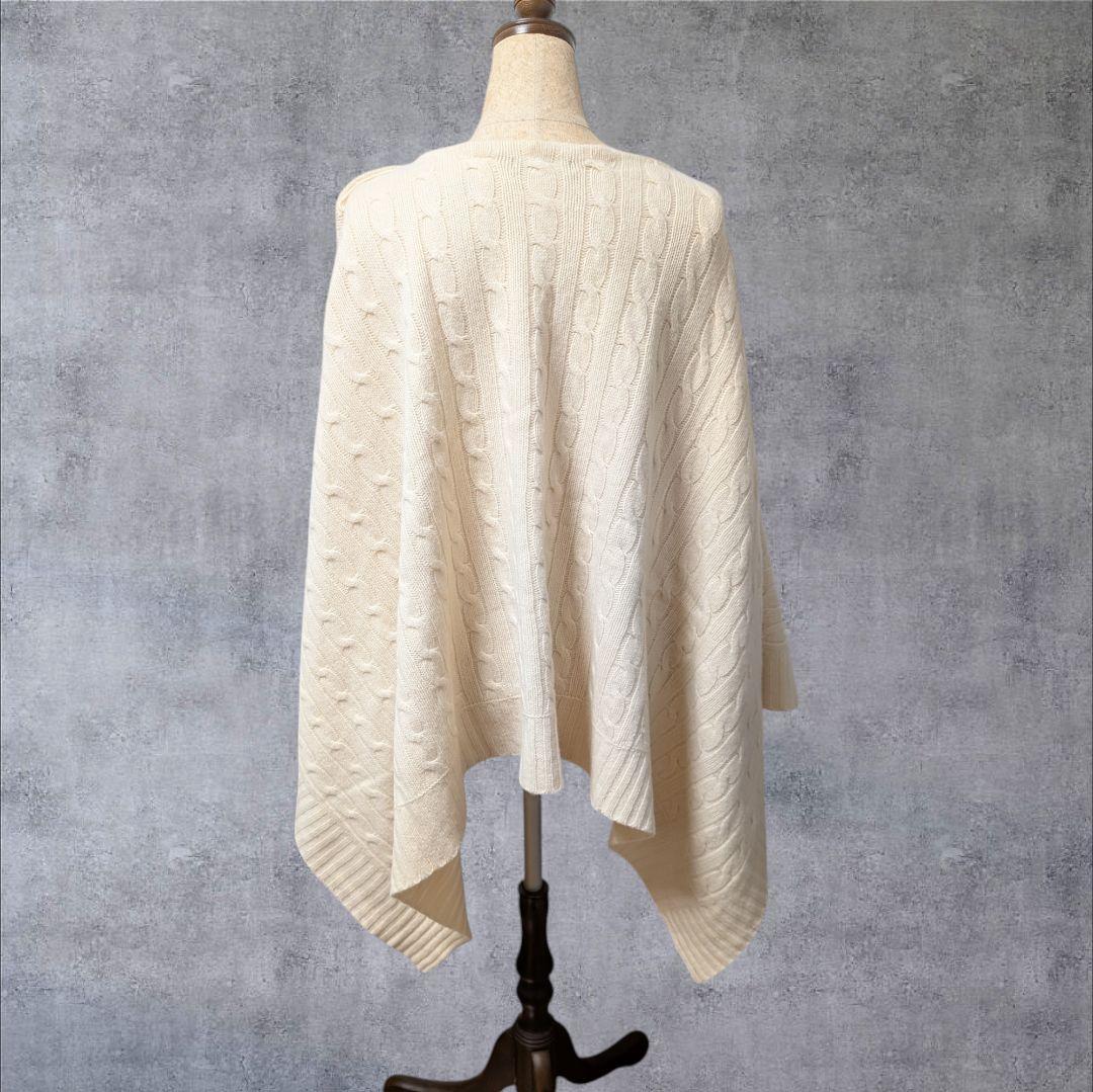 ラルフローレン ウール カシミヤ ケーブル編ニット ポンチョM-L