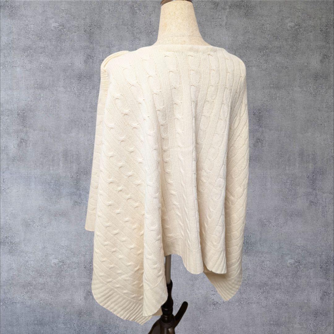 ラルフローレン ウール カシミヤ ケーブル編ニット ポンチョM-L