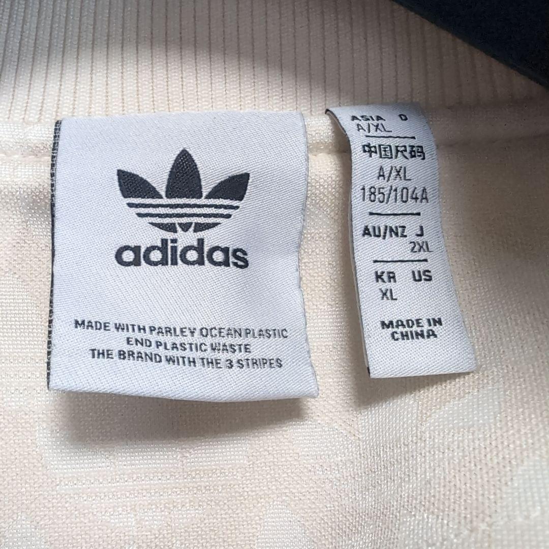 【古着】adidas ホワイト モノグラム　ジャージ　セットアップ　上XL.下L
