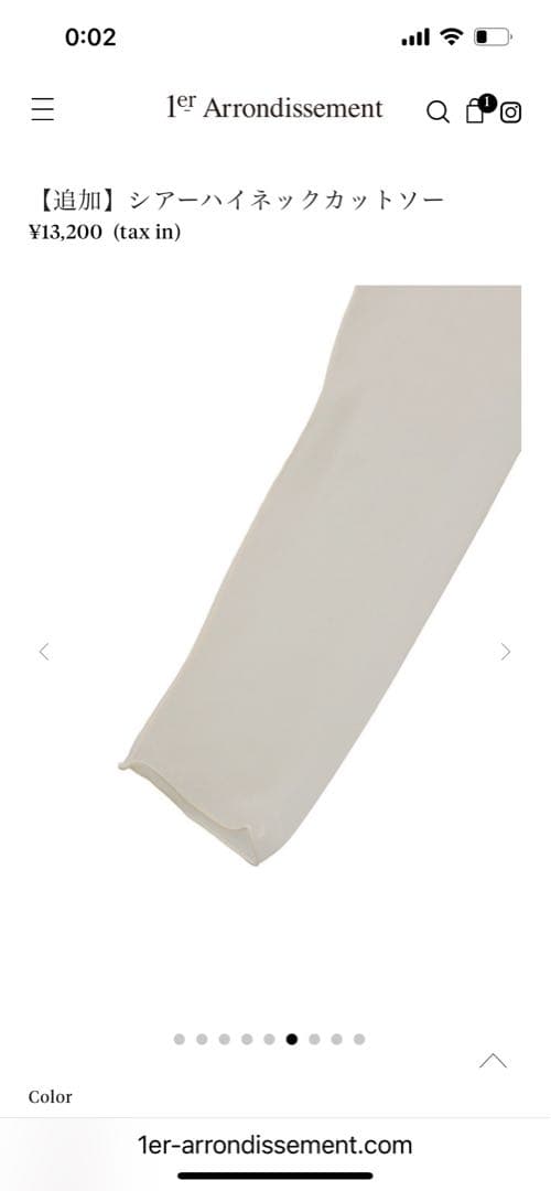 1er シアーハイネックカットソー♡IENAplage大草直子ガリャルダガランテ