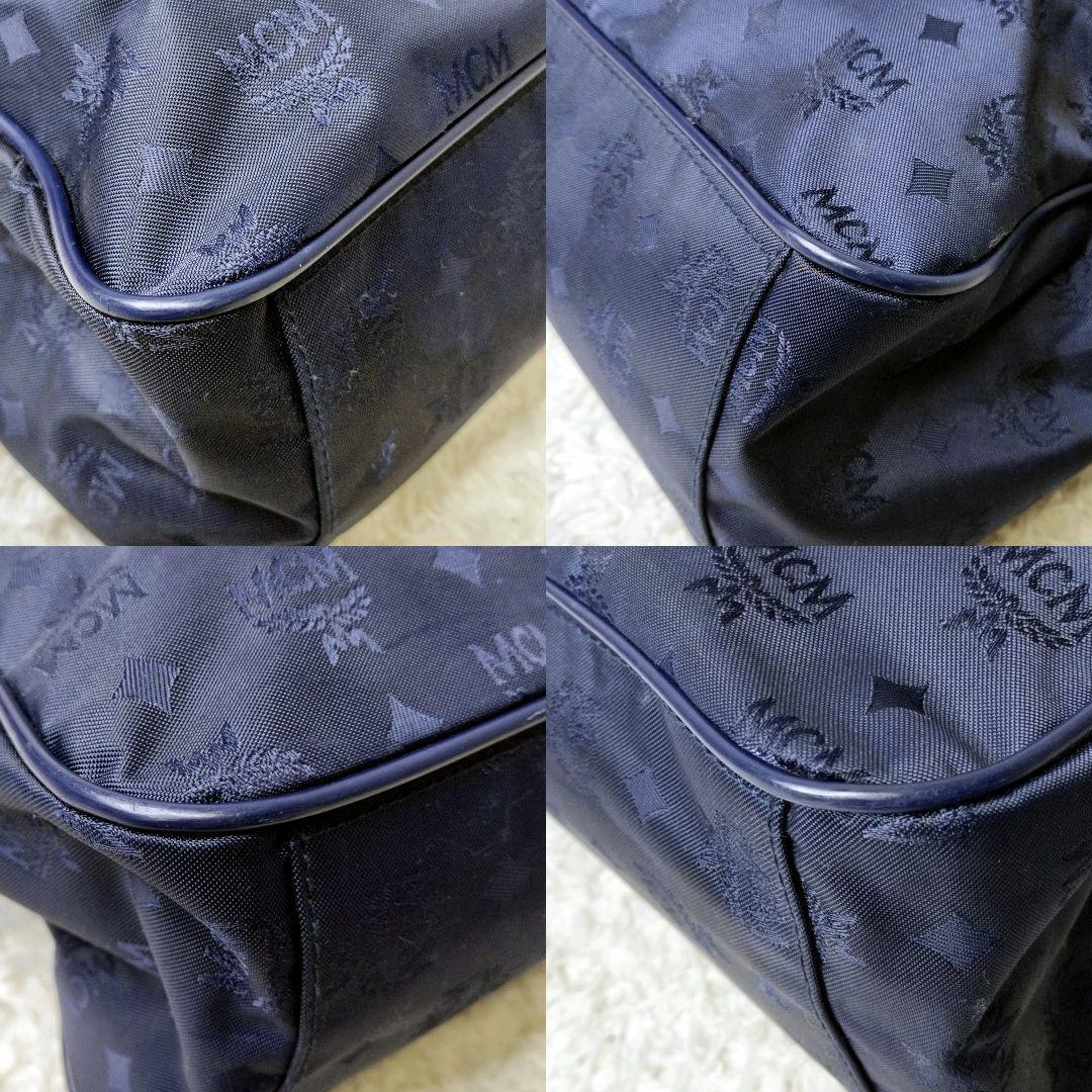 MCM トートバッグ　ヴィセトス柄 ゴールドチェーン　ロゴ金具　レザー 総柄