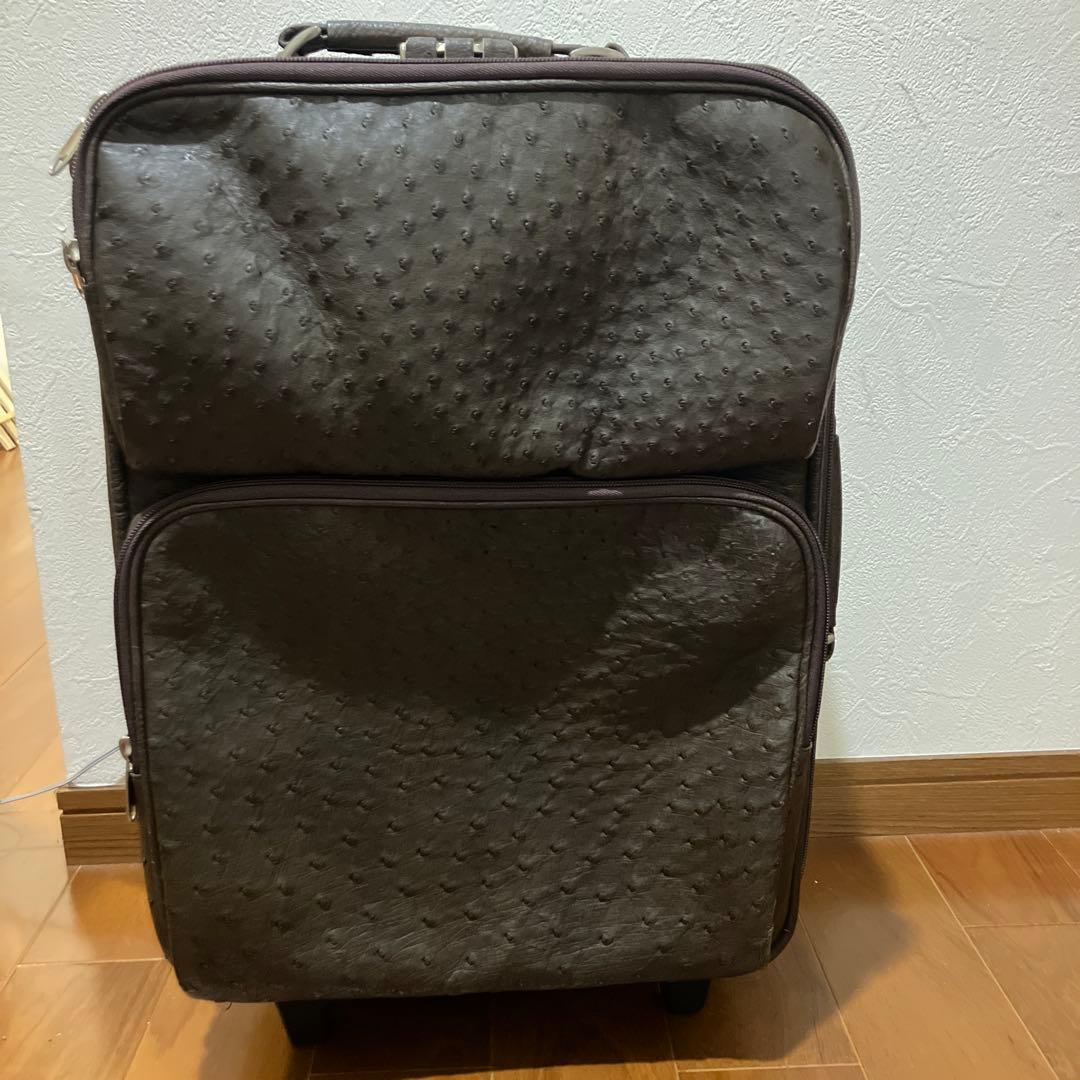 ダークブラウン オーストリッチ本革　キャリーケース