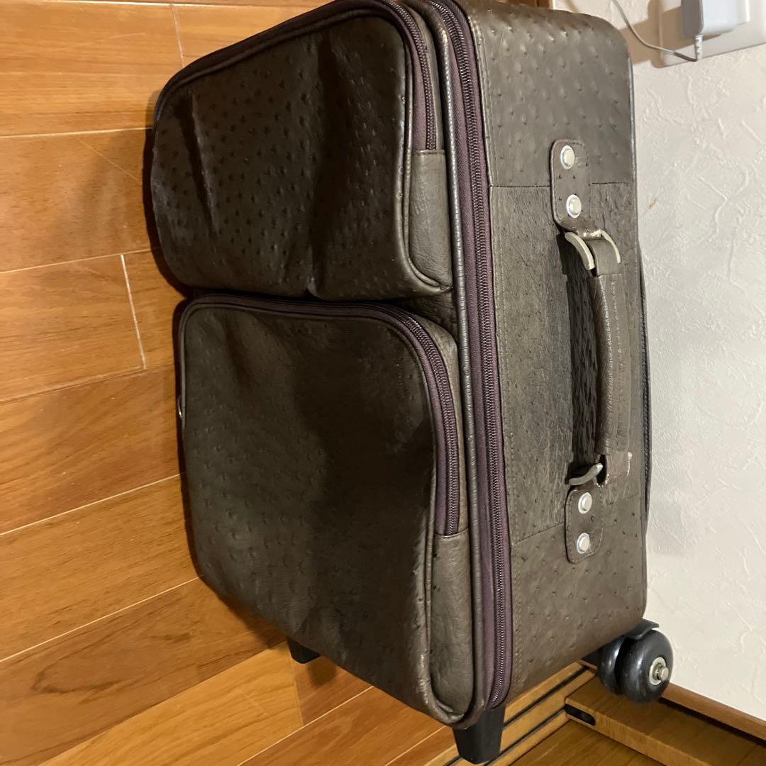 ダークブラウン オーストリッチ本革　キャリーケース