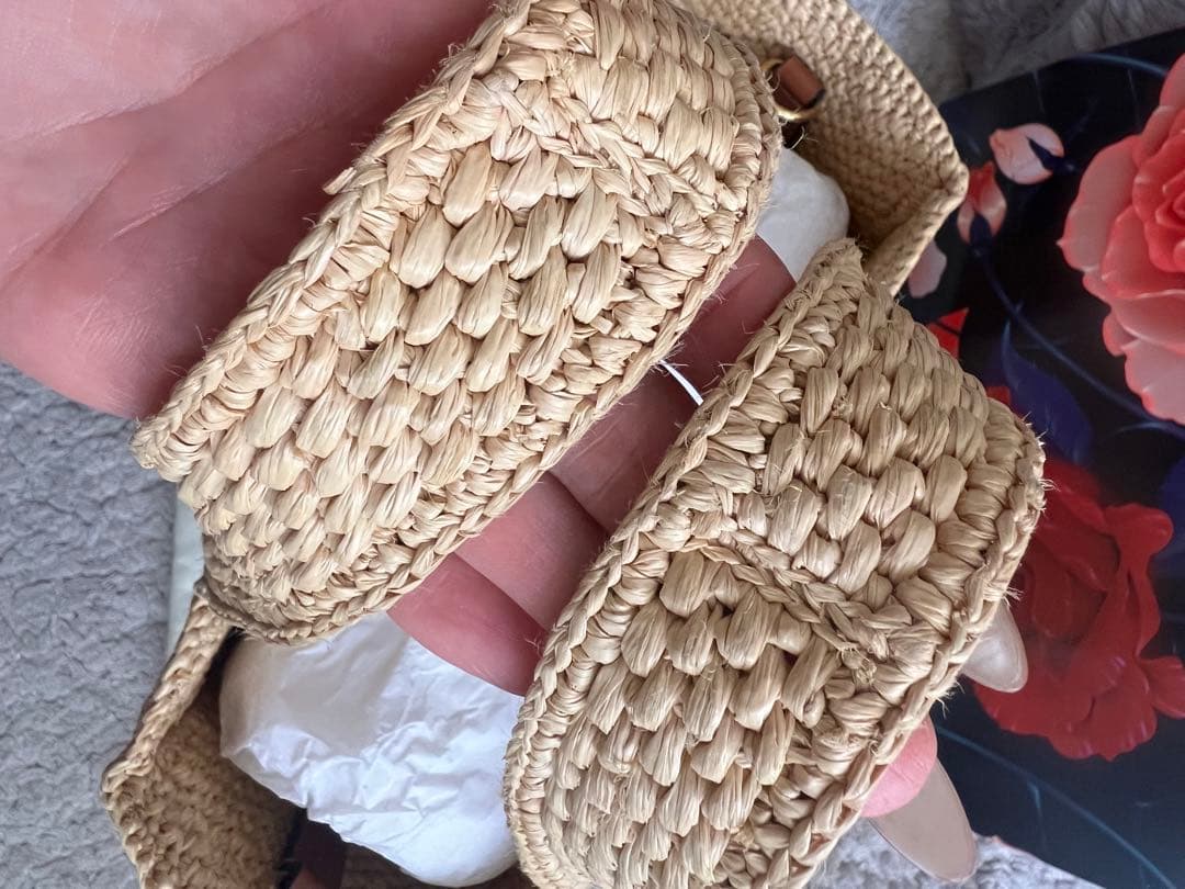 rry.♡LOEWE ロゴ入り ストローかごバッグ