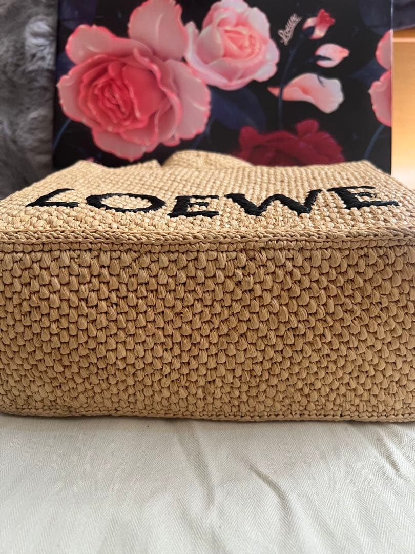 rry.♡LOEWE ロゴ入り ストローかごバッグ