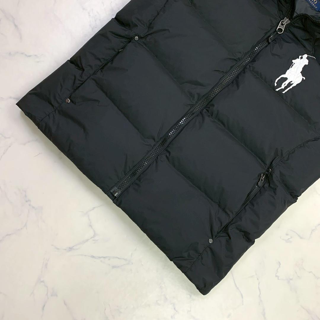 美品★ポロラルフローレン ダウンベスト ビッグポニー刺繍 ブラック M　D910